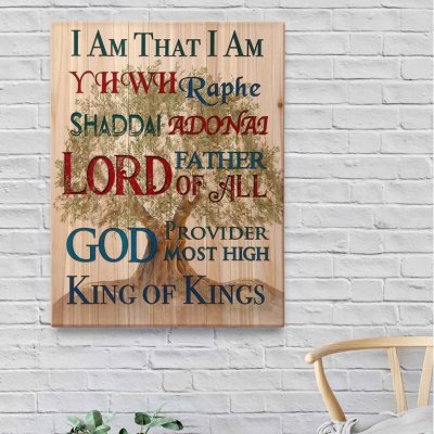 Rustic Names of God Wall Art - 16.0 X 12.0 (inches)
