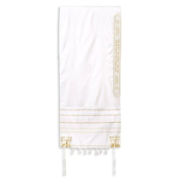 White Wool Prayer Shawl (72" x 24")