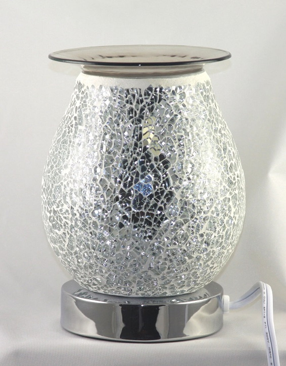 Crackle Glass White Oil Burner