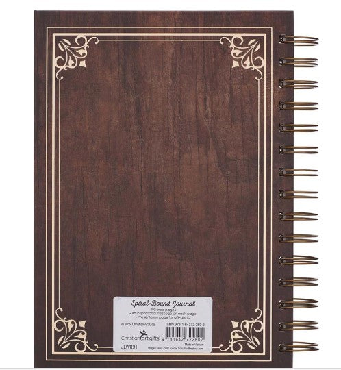 Man Of God Large Spiral Journal in Brown - 1 Timothy 6:11