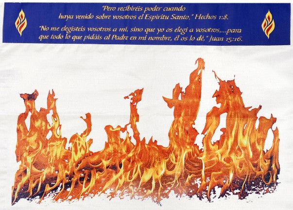 Span-Prayer Shawl-Flame Of Pentecost (72" x 22")