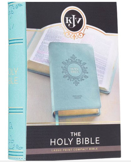 Aqua Blue Large Print Compact King James Version Bible