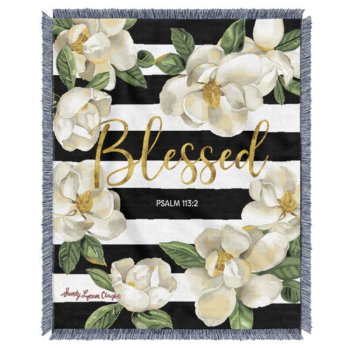"Blessed Magnolia" Tapestry Throw