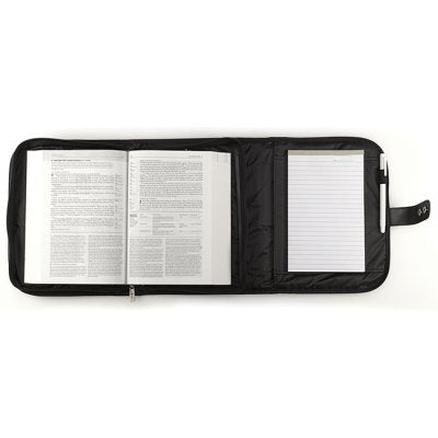 Black Polyester Tri-fold Organizer Bible Cover