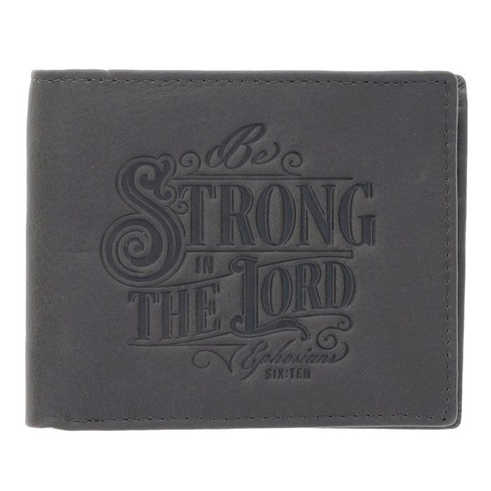 Wallet-Leather-Strong In The Lord-Gray Eph. 6:10