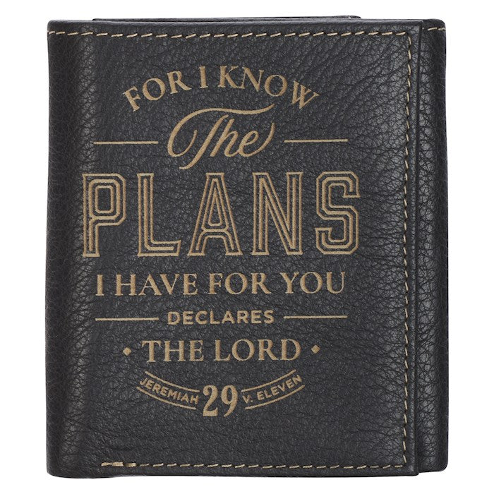 Wallet-Leather-I Know the Plans Jer. 29:11-Black