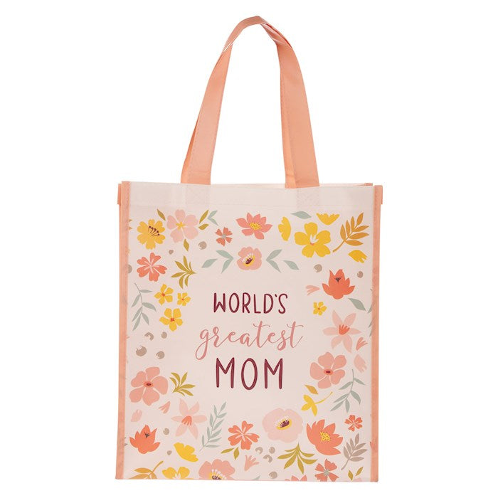 Tote-World's Greatest Mom-Floral Print