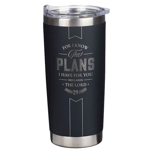 The Plans Black Stainless Steel Travel Tumbler