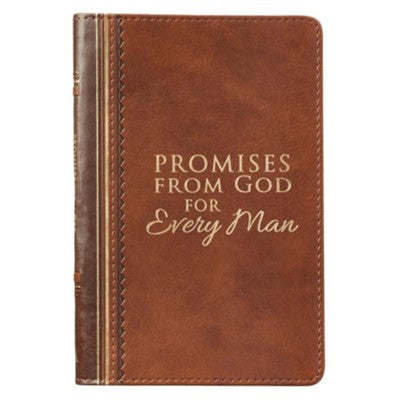 Promises From God For Every Man Gift Book, Lux Leather, Brown