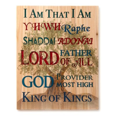 Rustic Names of God Wall Art - 16.0 X 12.0 (inches)