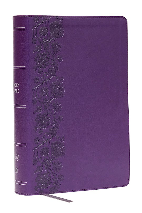 KJV Giant Print End-of-Verse Reference Bible--soft leather-look, purple