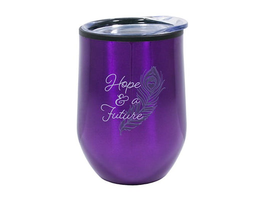 Stainless Steel Hope Purple Mug - Tumbler 12 Oz