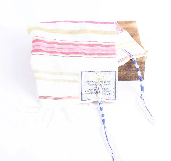 Tallit-Prayer Shawl-Pink (72" x 22")