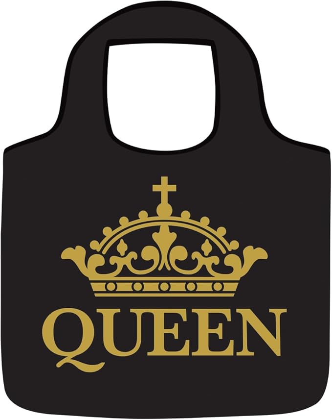 QUEEN BLACK/GOLD REUSABLE TOTE BAG