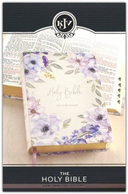 Lavender Floral Faux Leather Giant Print Full-size King James Version Bible