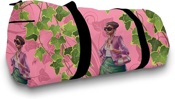 GREEN AND PINK TRAVEL BAG