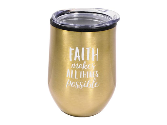Faith-Gold Stainless Mug /Tumbler (12 Oz)