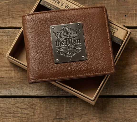 Blessed Is The Man Timber Spice Brown Genuine Leather Wallet - Jeremiah 17:7