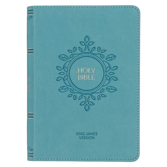 Aqua Blue Large Print Compact King James Version Bible