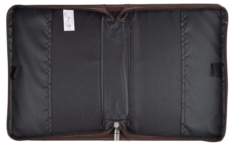 A Man's Heart Brown Faux Leather Classic Bible Cover - Proverbs 16:9