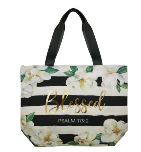 "Blessed Magnolia" Canvas Handbag