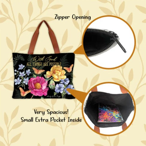 "With God All Things" Canvas Bag