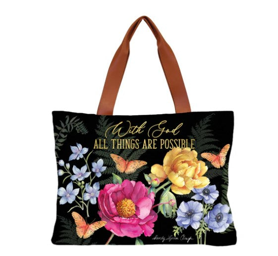 "With God All Things" Canvas Bag