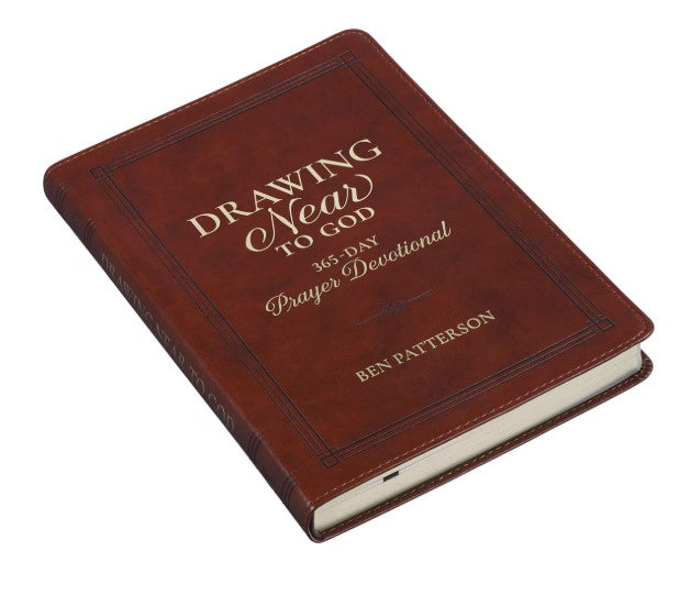Drawing Near to God Saddle Tan Faux Leather Prayer Devotional