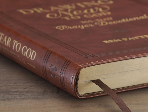 Drawing Near to God Saddle Tan Faux Leather Prayer Devotional