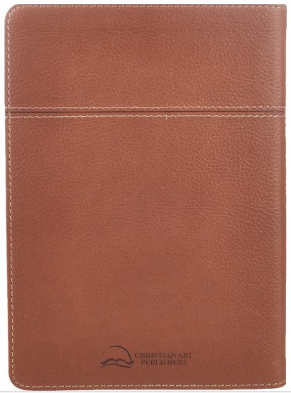 Words of Jesus For Men Saddle Tan Faux Leather Devotional