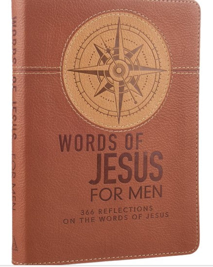 Words of Jesus For Men Saddle Tan Faux Leather Devotional