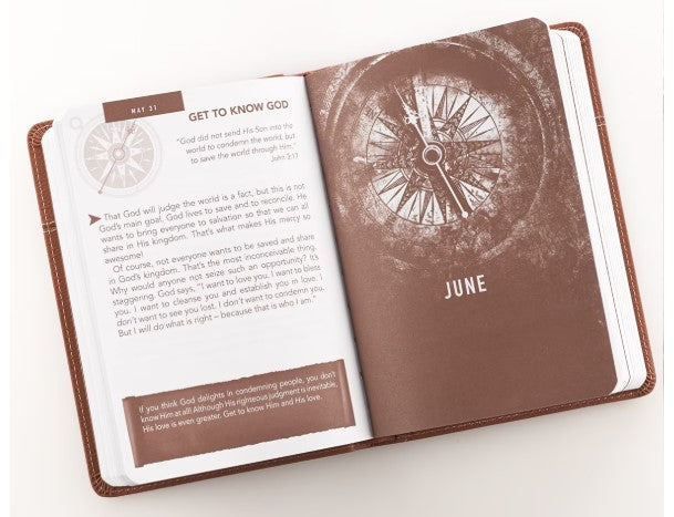 Words of Jesus For Men Saddle Tan Faux Leather Devotional