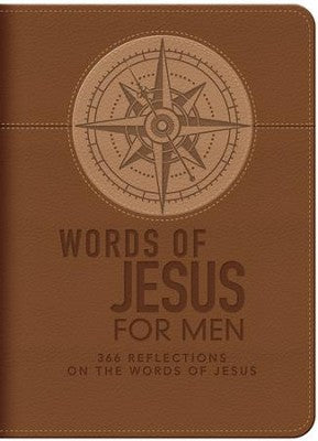 Words of Jesus For Men Saddle Tan Faux Leather Devotional