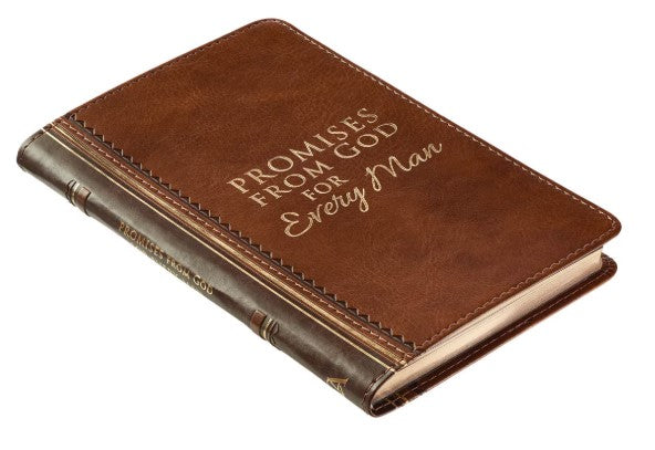 Promises From God For Every Man Gift Book, Lux Leather, Brown
