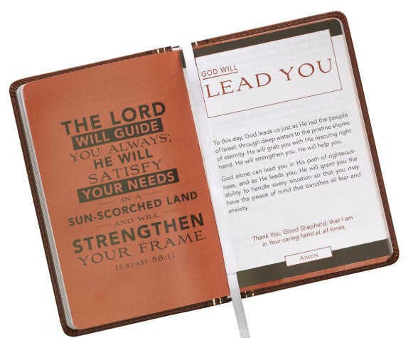 Promises From God For Every Man Gift Book, Lux Leather, Brown