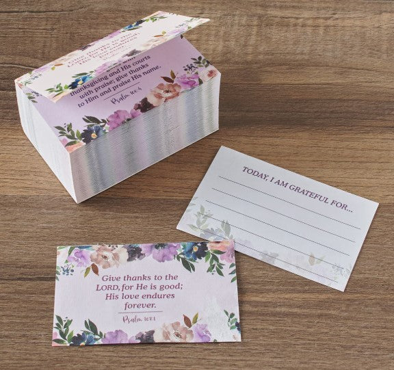 Today I'm Grateful For Purple Floral Ceramic Gratitude Jar with Cards