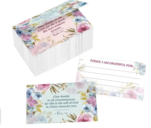 Give Thanks Pink Ranunculus Glass Gratitude Jar with Cards - 1 Thessalonians 5:18