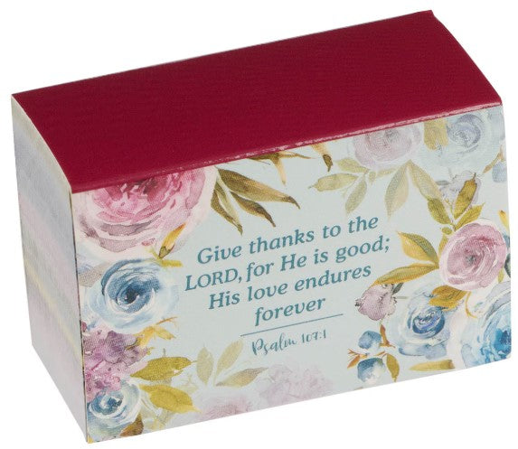 Give Thanks Pink Ranunculus Glass Gratitude Jar with Cards - 1 Thessalonians 5:18