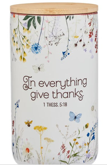 Today I'm Grateful For Purple Floral Ceramic Gratitude Jar with Cards