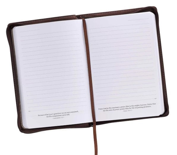 A Man's Heart Classic Faux Leather Zippered Journal