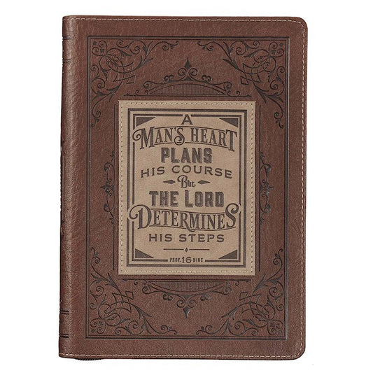 A Man's Heart Classic Faux Leather Zippered Journal