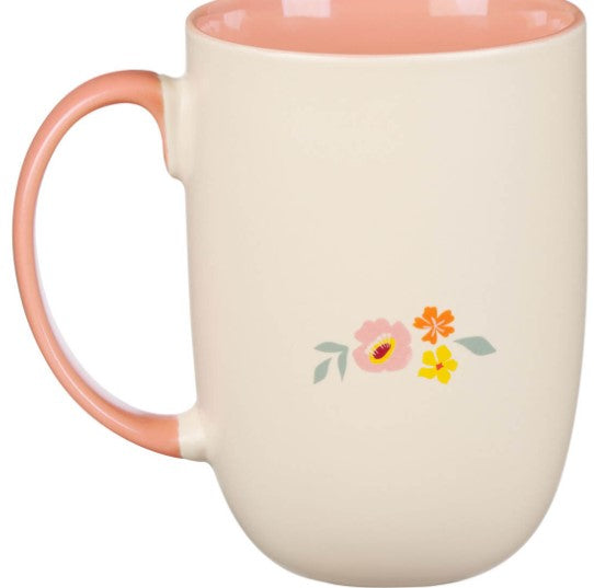 World's Greatest Mom Peach Floral Ceramic Coffee Mug