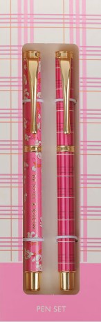 Be Still and Know Pink Plaid Pen Set - Psalm 46:10