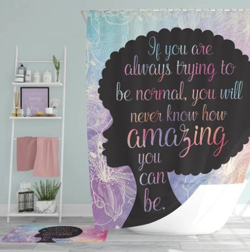 Maya Angelou "Amazing Afro" Shower Curtain
