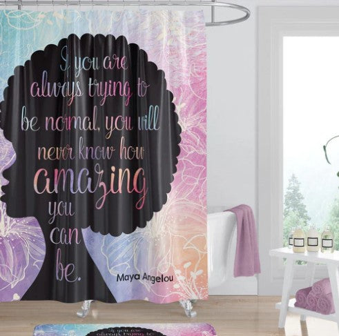 Maya Angelou "Amazing Afro" Shower Curtain