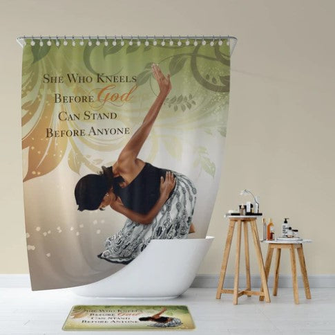 "She Who Kneels" Shower Curtain
