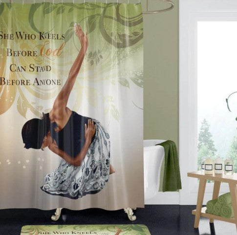 "She Who Kneels" Shower Curtain