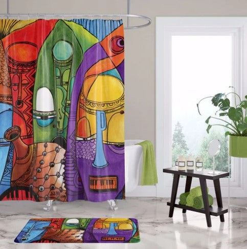 Jazz Masks Shower Curtain