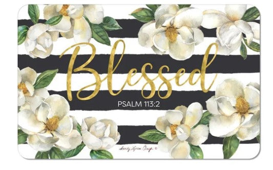 "Blessed Magnolia" Inspirational Floor Mat