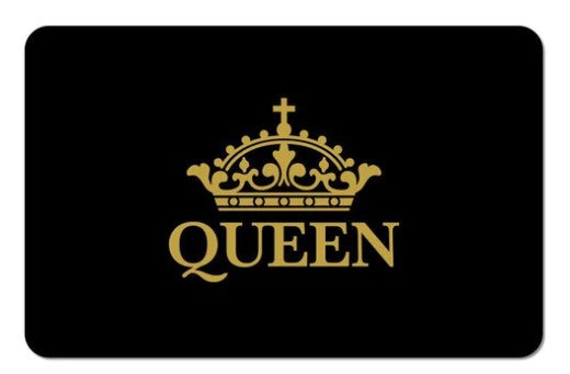 "Queen (Black and Gold)" Inspirational Floor Mat